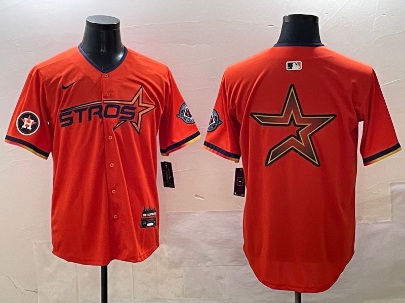 Men Houston Astros Blank Orange Three generations Joint Name 2025 Nike MLB Jersey style 11